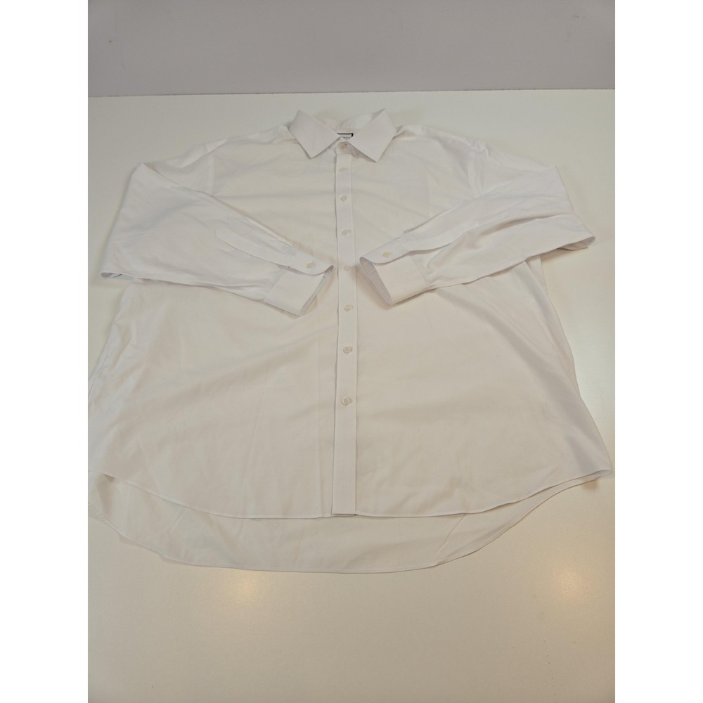 Charles Tyrwhitt Dress Shirt Mens White Custom Fit 100% Cotton Long Sleeve